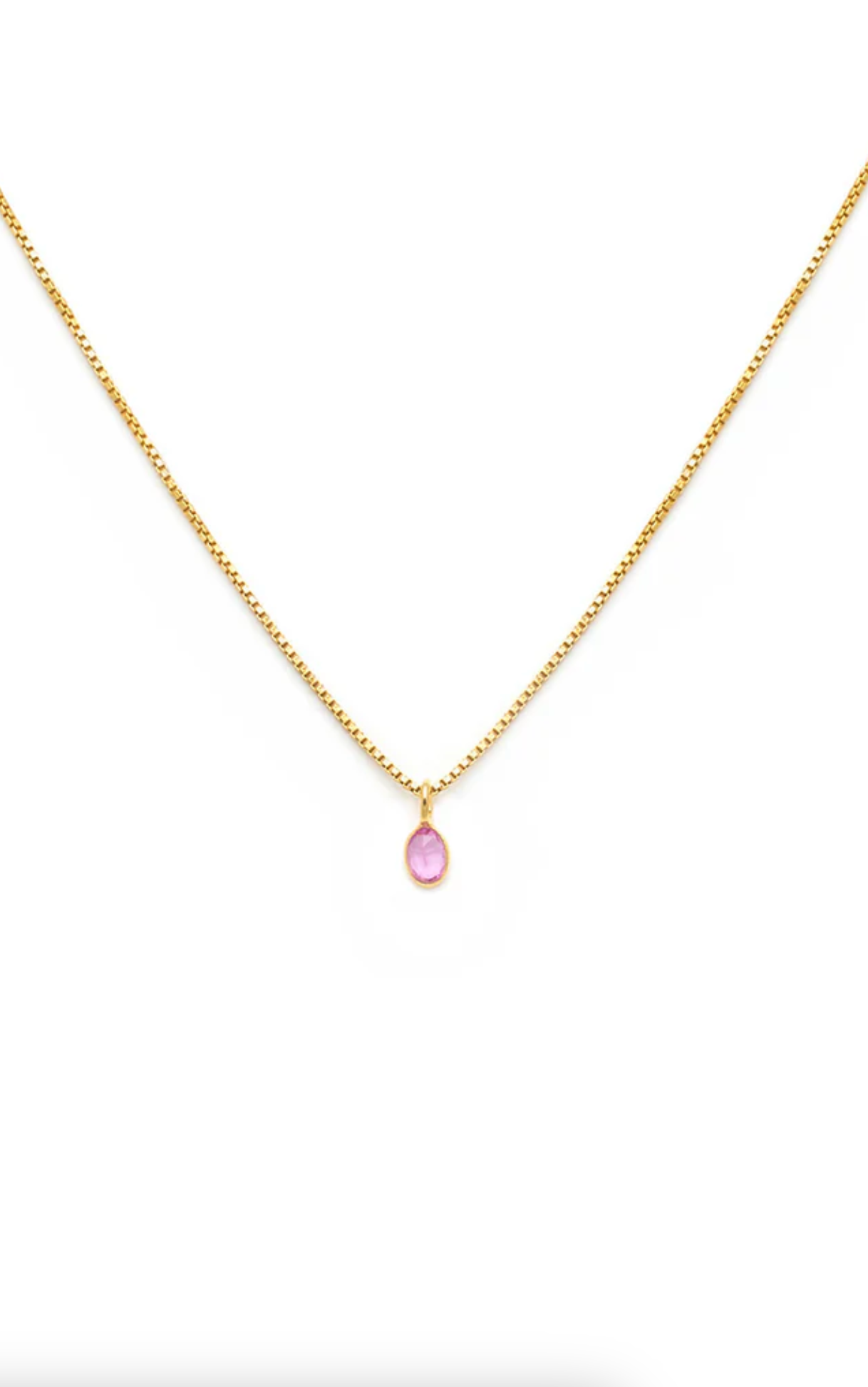 Sofia Pink Sapphire Slice Necklace