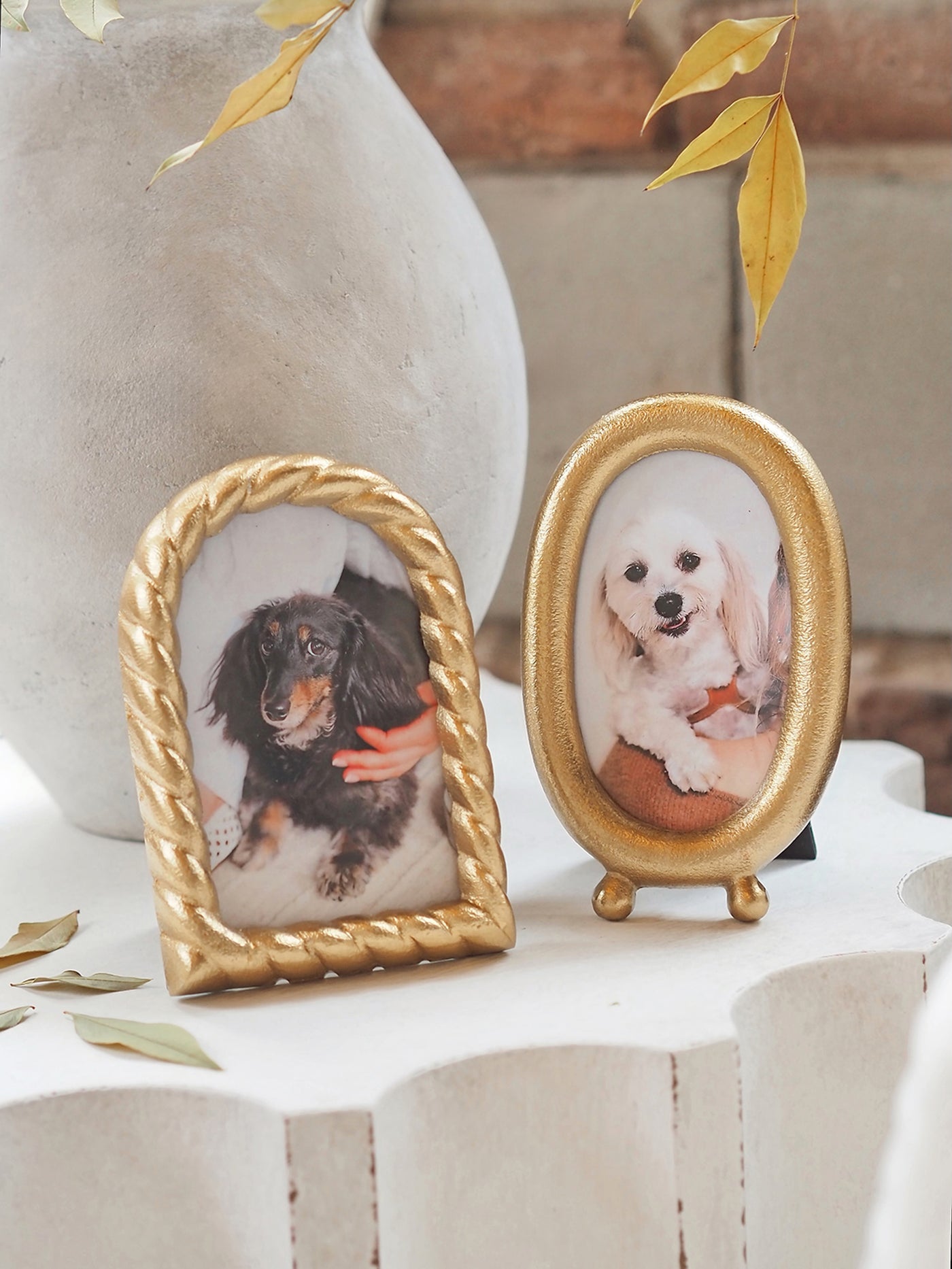 Brushed Brass Oval Mini Frame 3x4