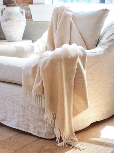 Juno Sand Cashmere Throw - The Cross Decor & Design