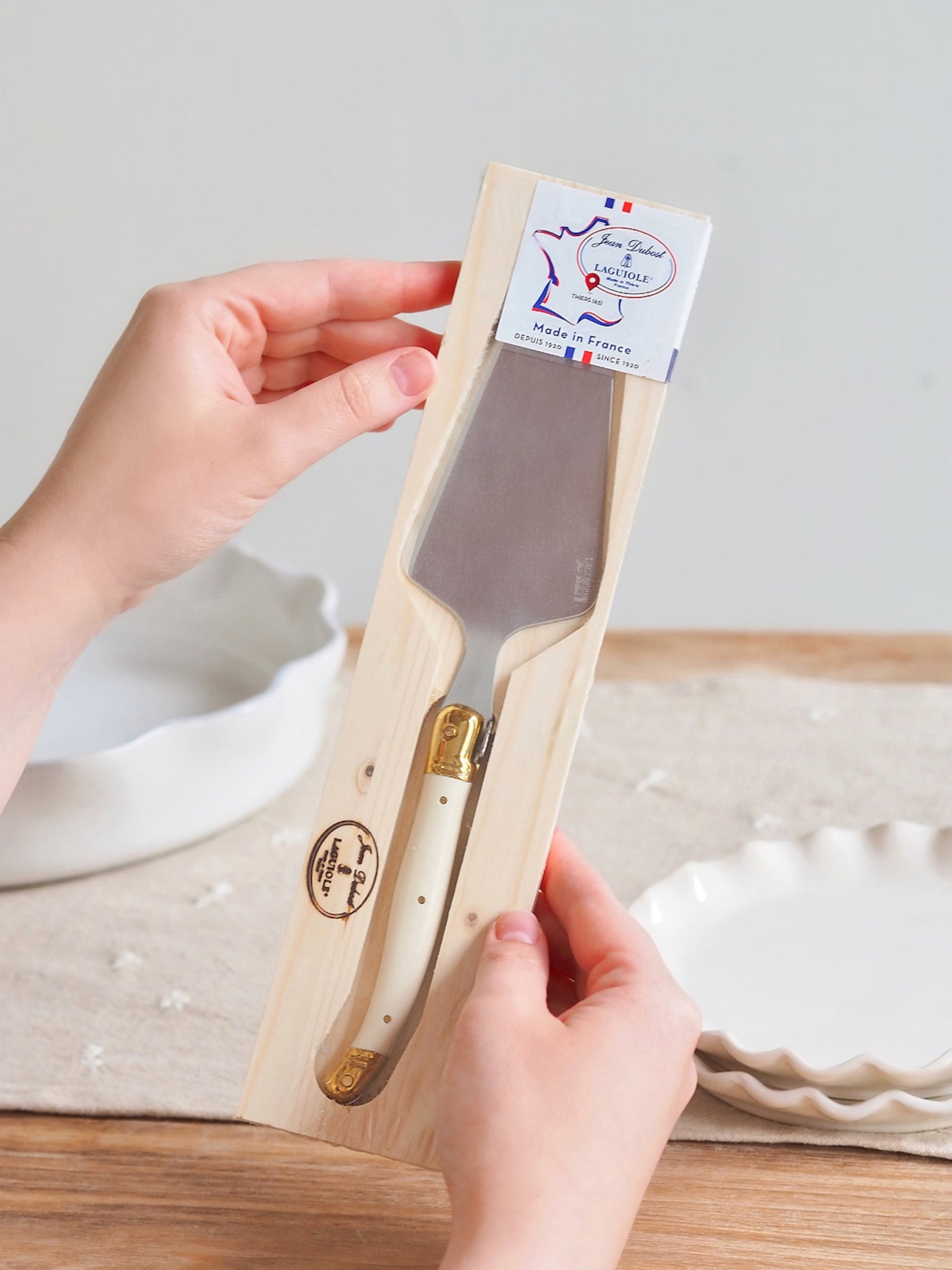 Jean Dubost Ivory Pie Server - The Cross Decor & Design