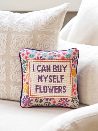 Flowers Needlepoint Pillow | 11x11 - The Cross Decor & Design