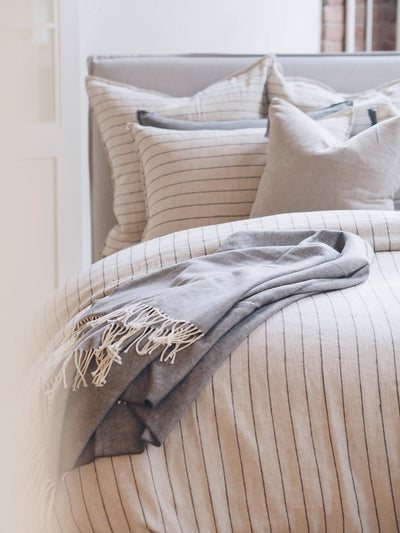 Monroe Charcoal Grey Herringbone Throw - The Cross Decor & Design
