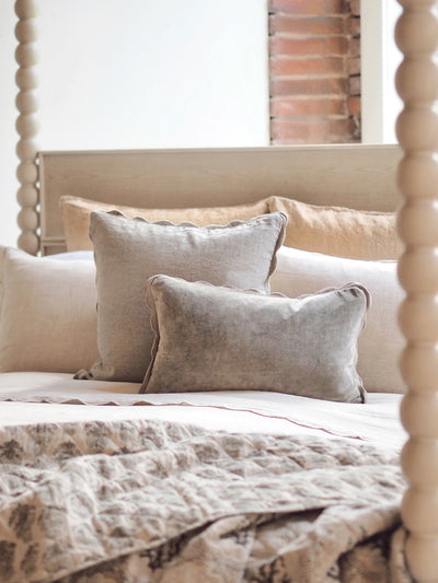 Vivian Scalloped Fog Pillow | 20x20
