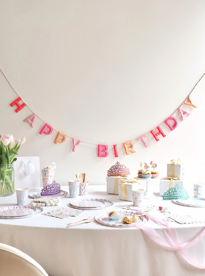Pink Happy Birthday Felt Garland - The Cross Decor & Design