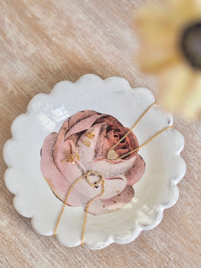 John Derian Rose With Insect Saucer - The Cross Decor & Design