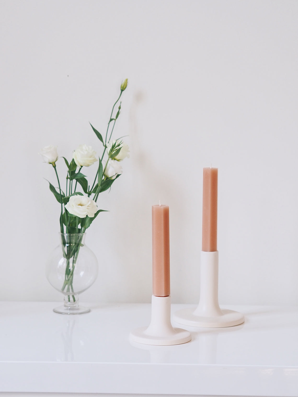 Geo Blush Taper Candle Set | 6" - The Cross Decor & Design