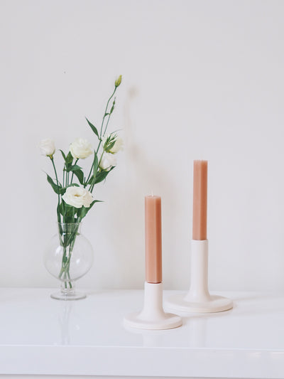 Geo Blush Taper Candle Set | 6" - The Cross Decor & Design