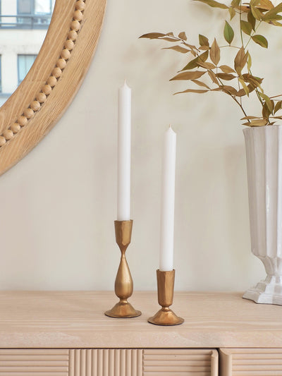 Twilight White Taper Candle 10"