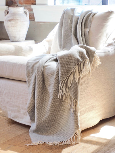 Juno Light Grey Cashmere Throw - The Cross Decor & Design