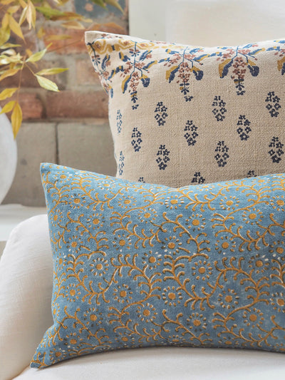 Kochin Teal Mustard Pillow | 14x20