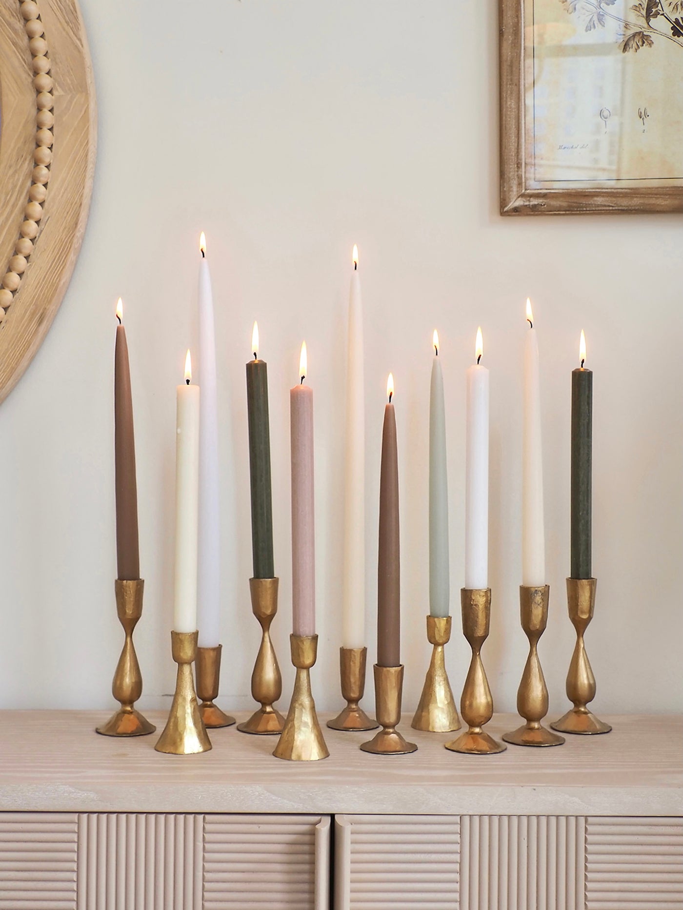 Twilight Pastel Teal Taper Candle Set 12"