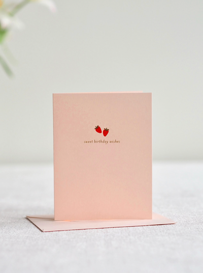 Strawberry Sweet Birthday Wishes Card - The Cross Decor & Design