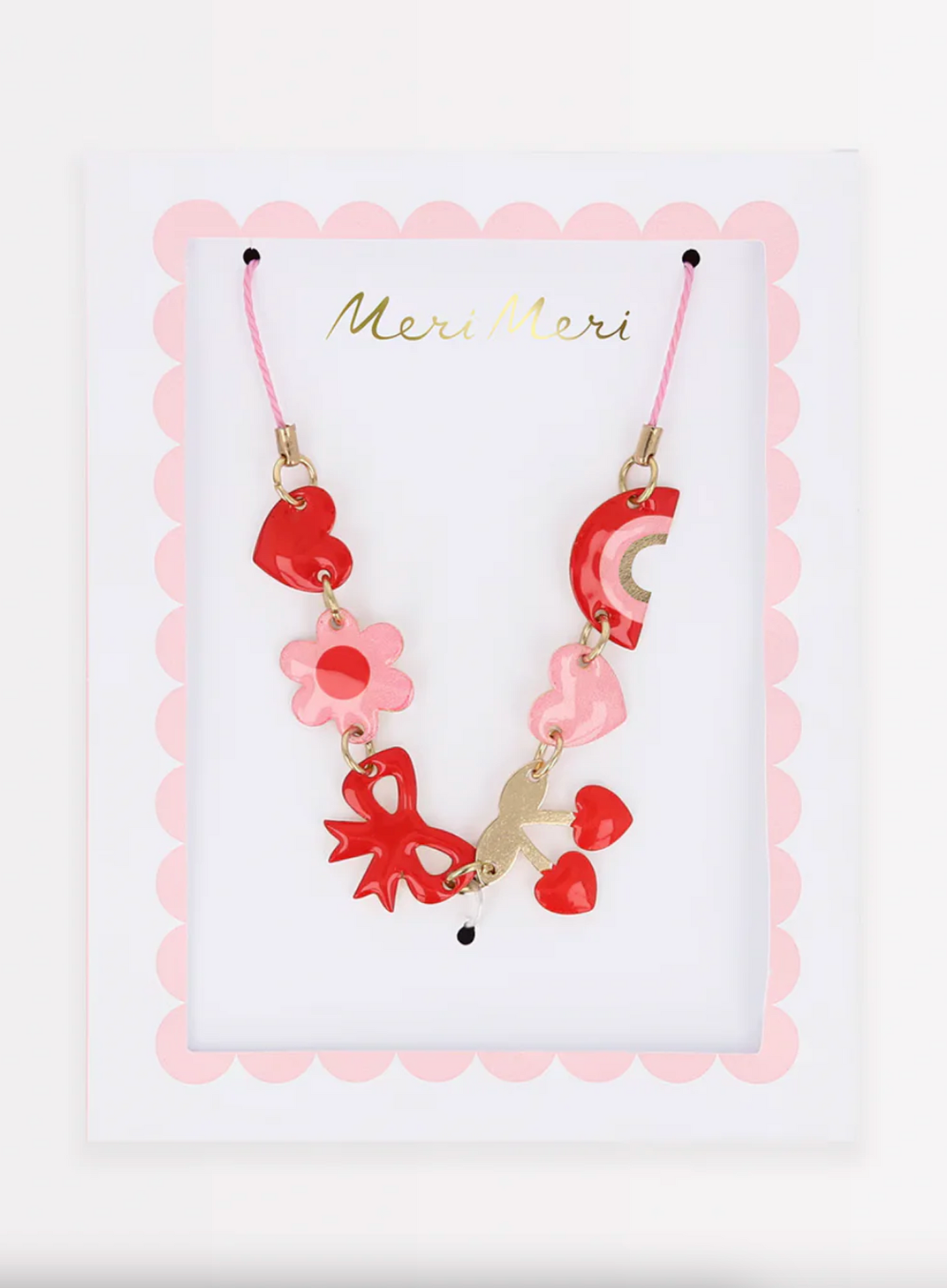 Hearts & Cherries Enamel Charm Necklace - The Cross Decor & Design
