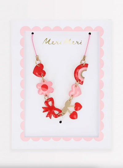 Hearts & Cherries Enamel Charm Necklace - The Cross Decor & Design