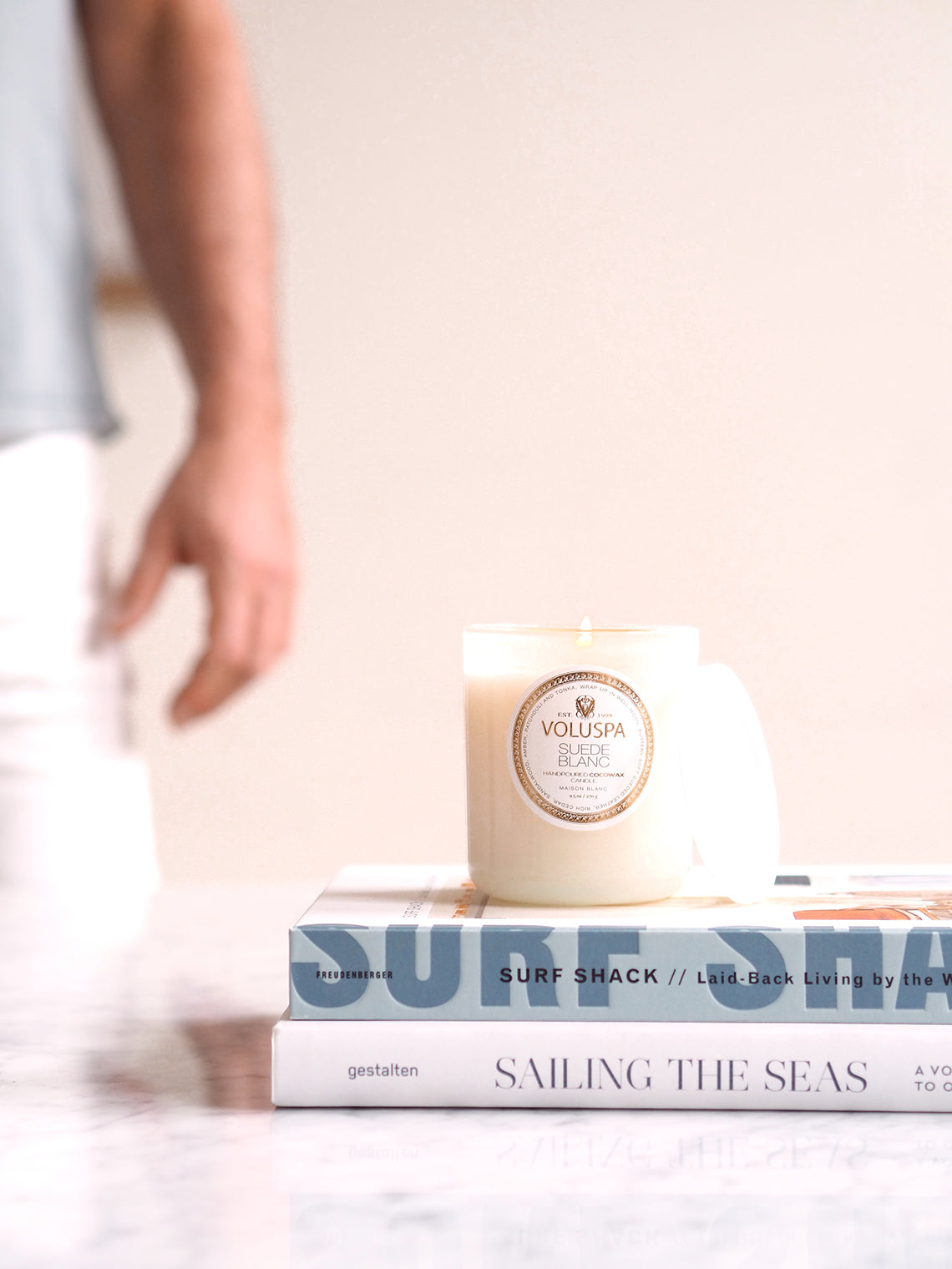 Suede Blanc Boxed Classic Candle - The Cross Decor & Design