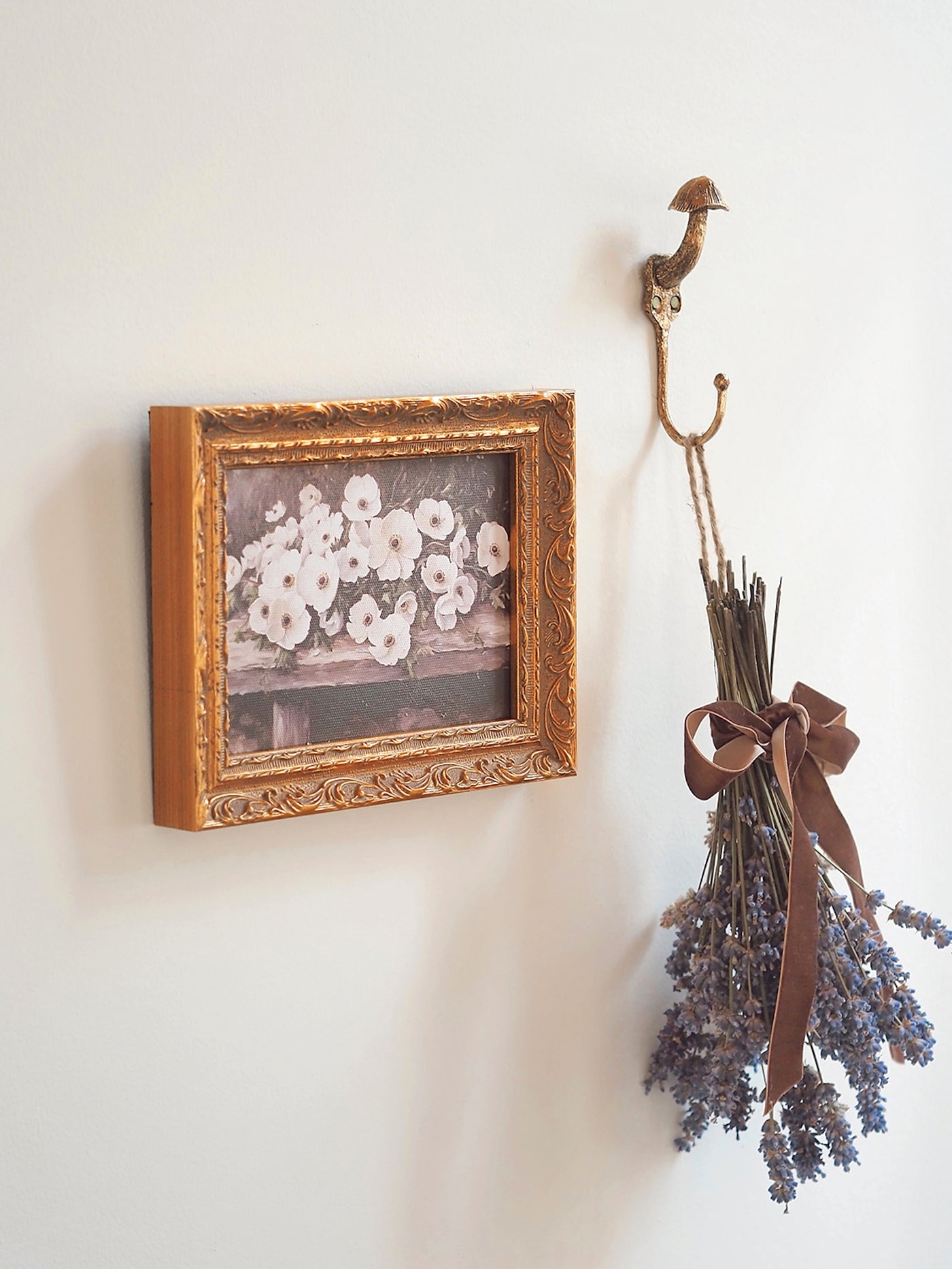 White Anemones Framed Canvas Print 5x7