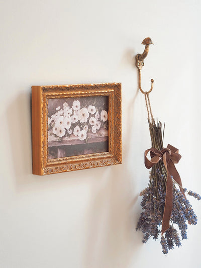 White Anemones Framed Canvas Print 5x7