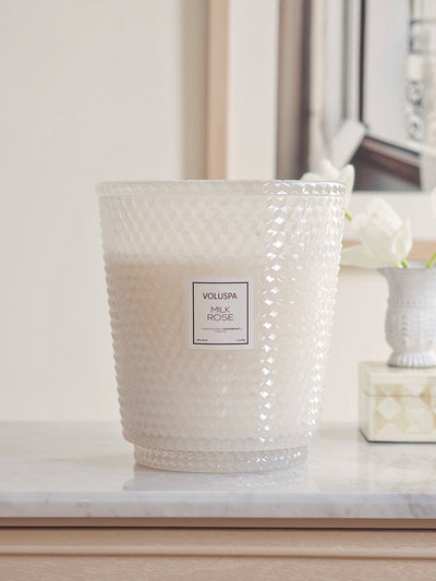 Milk Rose 5 Wick Hearth Candle - The Cross Decor & Design
