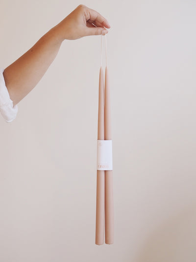 Classic Blush Taper Candle Set | 18" - The Cross Decor & Design
