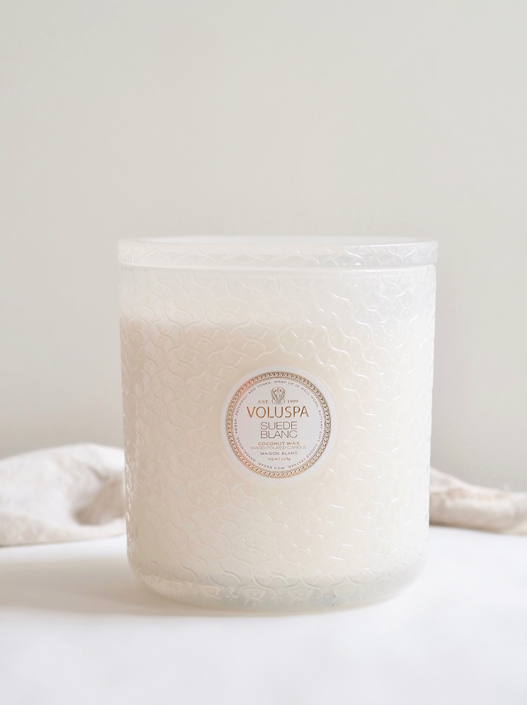 Suede Blanc 5 Wick Hearth Candle - The Cross Decor & Design