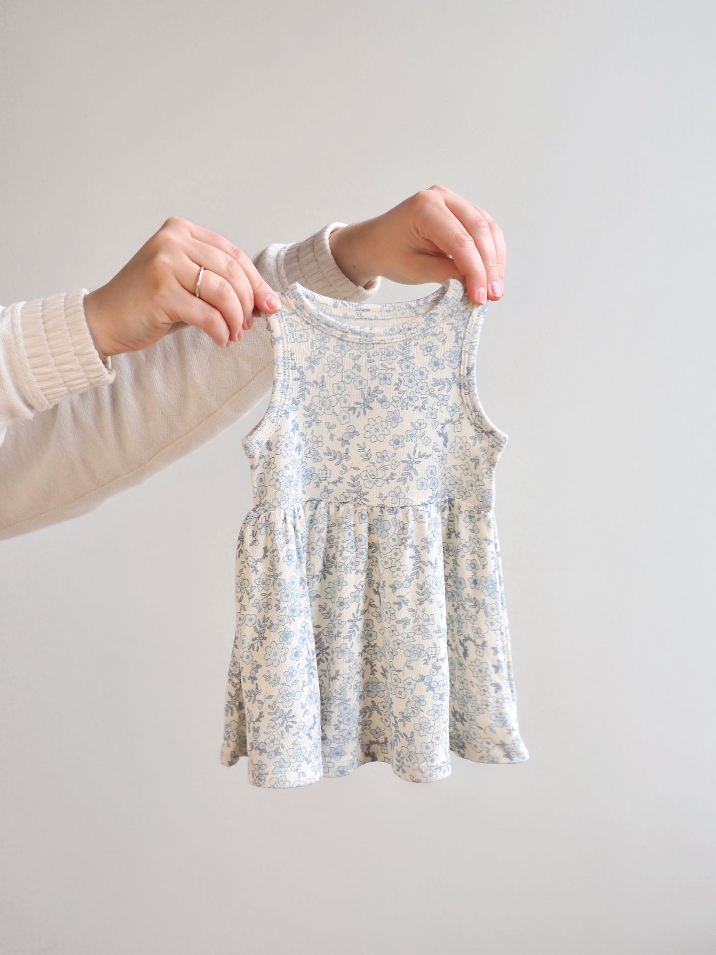 Blue Calico Floral Tank Dress & Bloomer - The Cross Decor & Design