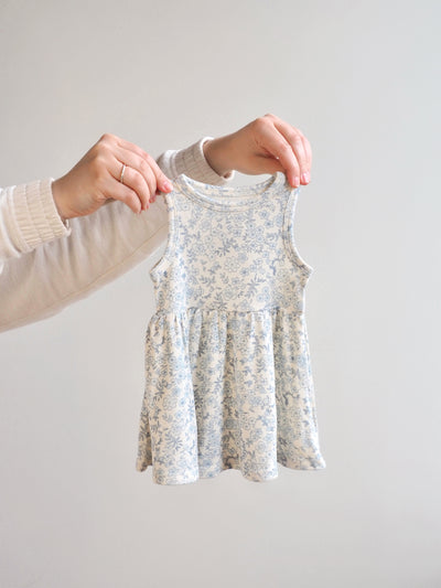 Blue Calico Floral Tank Dress & Bloomer - The Cross Decor & Design
