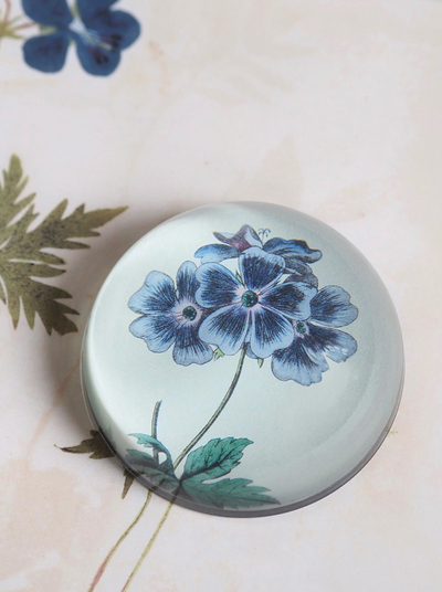 Blue Geranium Dome Paperweight - The Cross Decor & Design