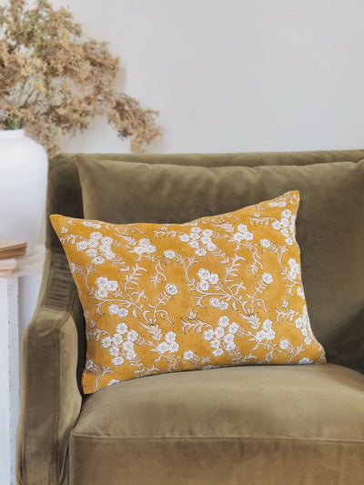 Torini Mustard White Pillow | 14x20