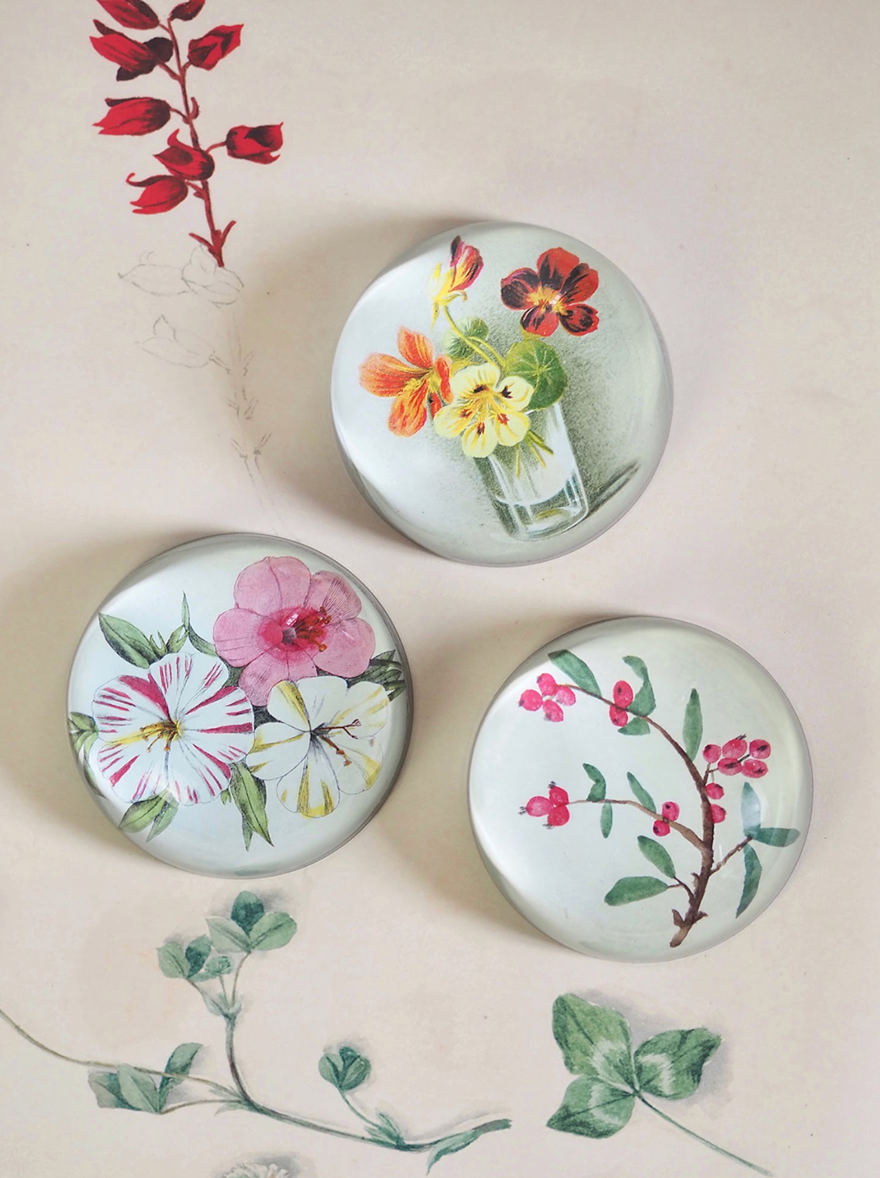 Painted Berry Dome Paperweight - The Cross Decor & Design