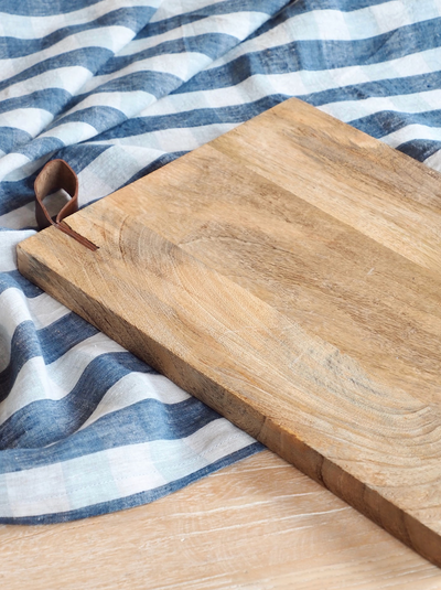 Cheyenne Cheese Board w/ Leather Handle - The Cross Decor & Design