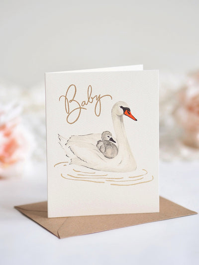 Swans Baby Greeting Card - The Cross Decor & Design