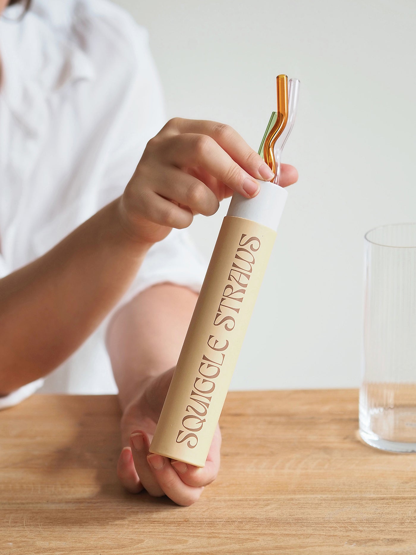 Squiggle Glass Straws | Set of 6 - The Cross Decor & Design