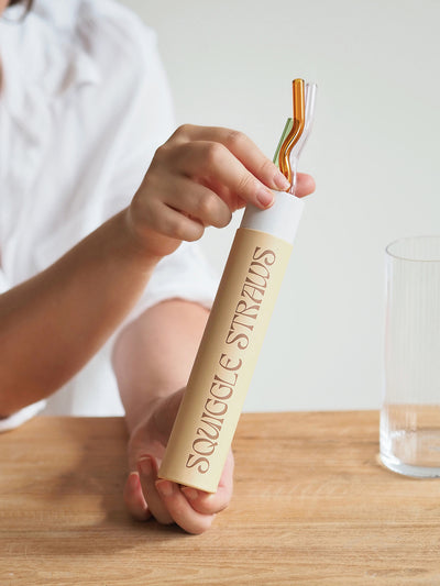 Squiggle Glass Straws | Set of 6 - The Cross Decor & Design
