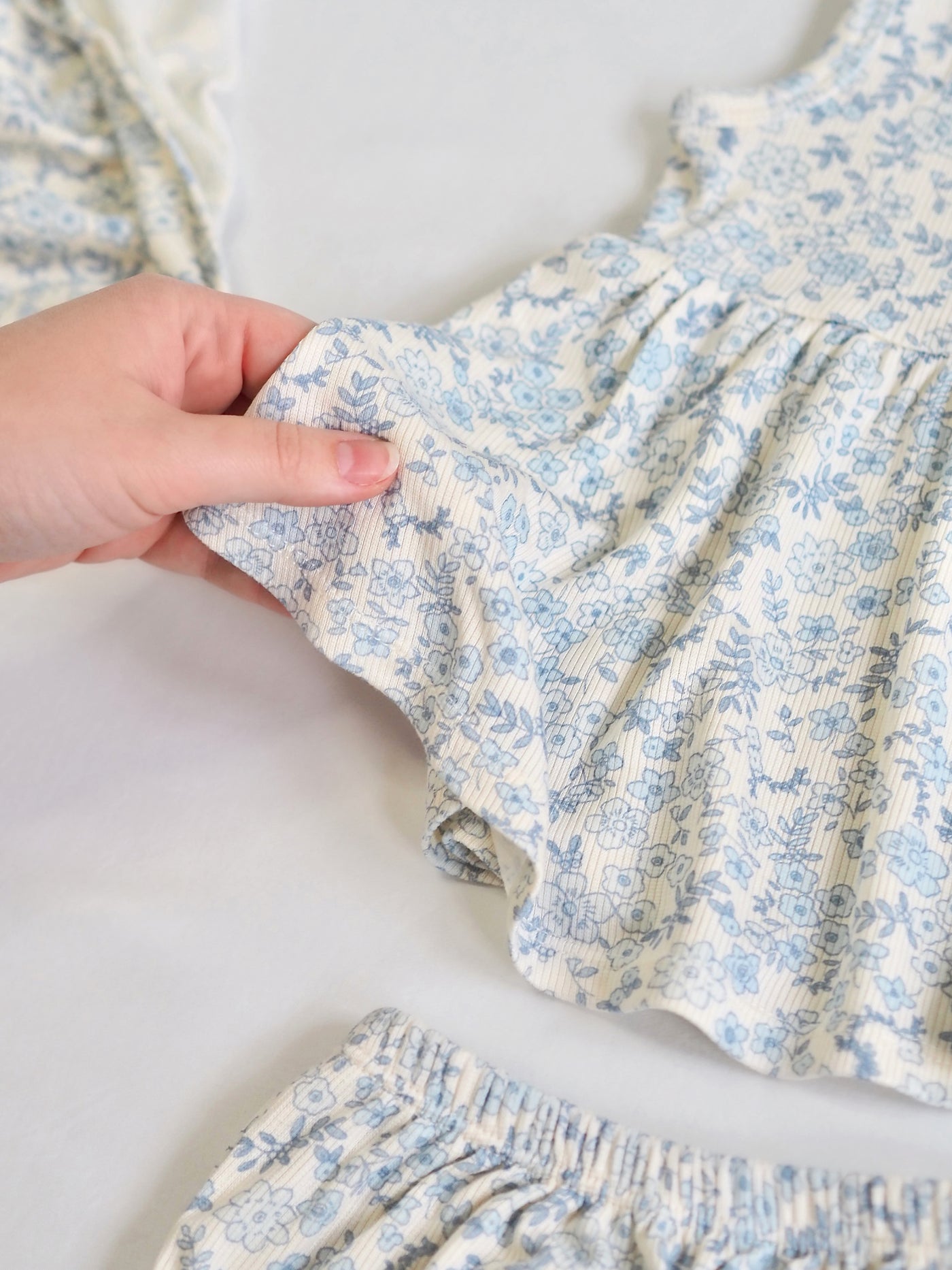 Blue Calico Floral Tank Dress & Bloomer - The Cross Decor & Design