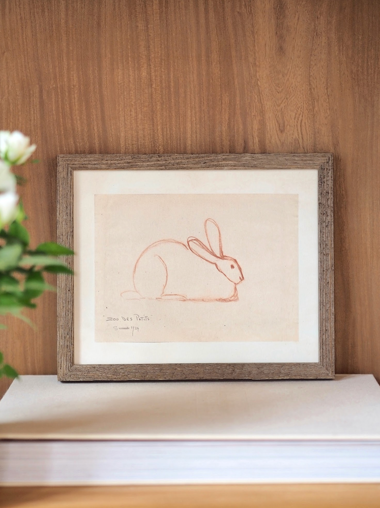 Sketched Bunny Framed Canvas Print | 8x10 - The Cross Decor & Design