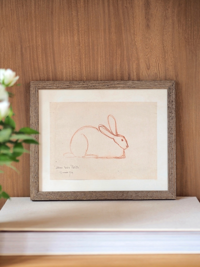 Sketched Bunny Framed Canvas Print | 8x10 - The Cross Decor & Design