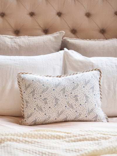 Leaping Rabbits Blue Pillow - The Cross Decor & Design