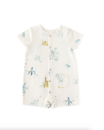 Octopus Oasis Short Sleeve Romper - The Cross Decor & Design