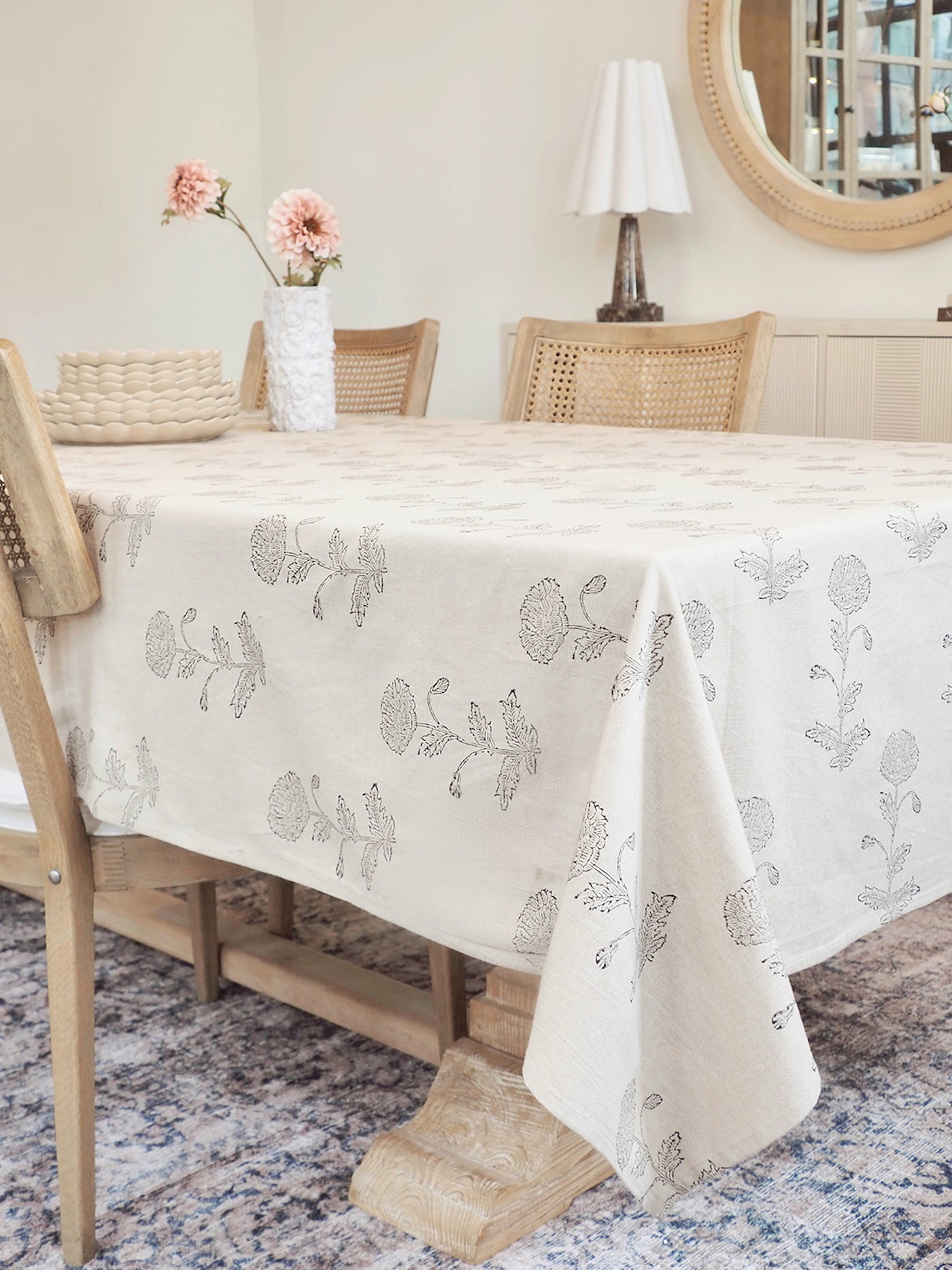 Flor Block Print Tablecloth - The Cross Decor & Design