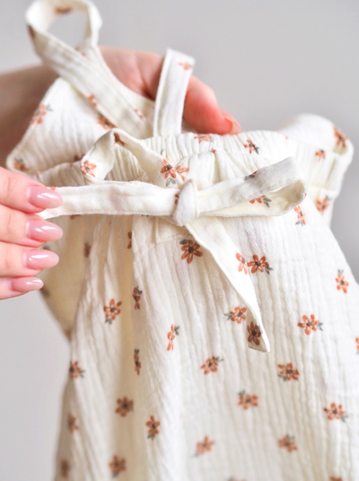 Bitty Blooms Tie Back Romper - The Cross Decor & Design