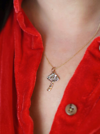 Golden Journey Mushroom Necklace | 10K Gold - The Cross Decor & Design