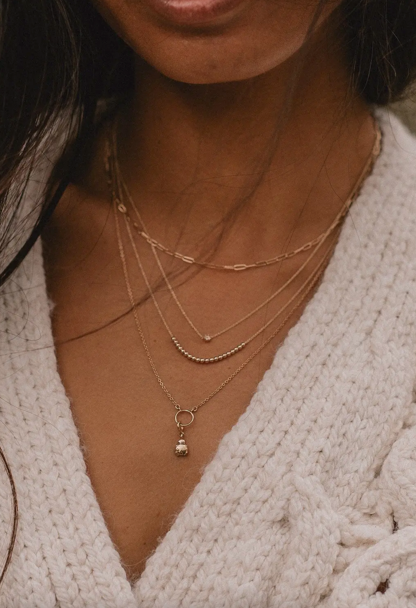 Abacus Necklace | 14K Gold