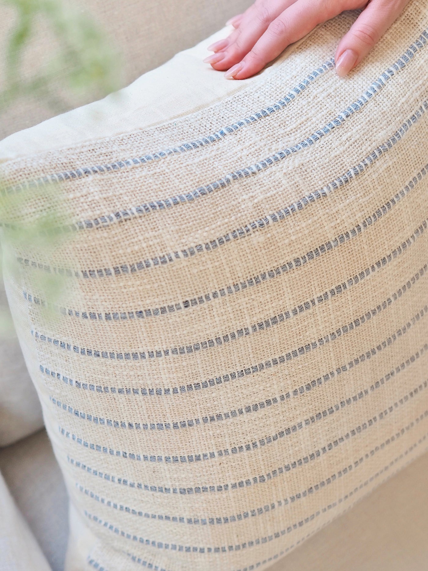 JoJo Ivory/Blue Grey Pillow | 20x20