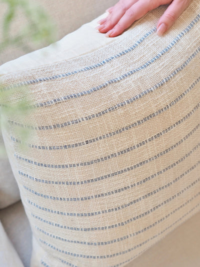 JoJo Ivory/Blue Grey Pillow | 20x20
