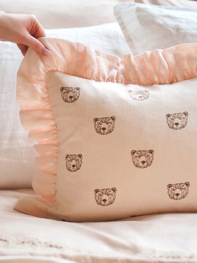 Bear Blush Ruffled Pillow 14x20 - The Cross Decor & Design