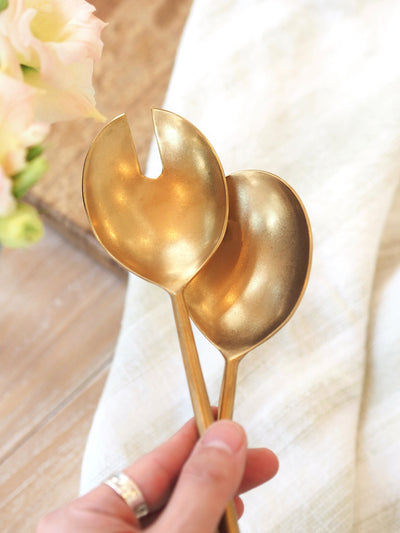 Tides Gold Salad Server Set - The Cross Decor & Design