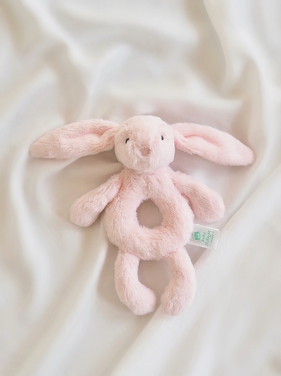 Bashful Pink Bunny Ring Rattle - The Cross Decor & Design