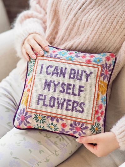 Flowers Needlepoint Pillow | 11x11 - The Cross Decor & Design