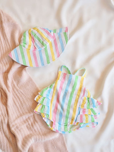 Ric Rac Stripe Ruffle Sunsuit