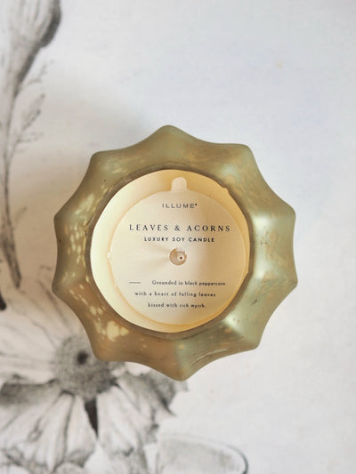 Leaves & Acorns Mercury Pumpkin Candle - The Cross Decor & Design
